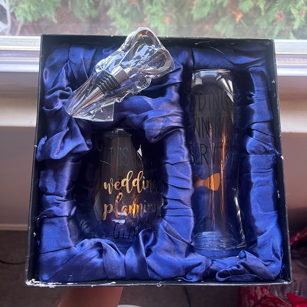 My Wedding Planning Glass Set - new, still in box